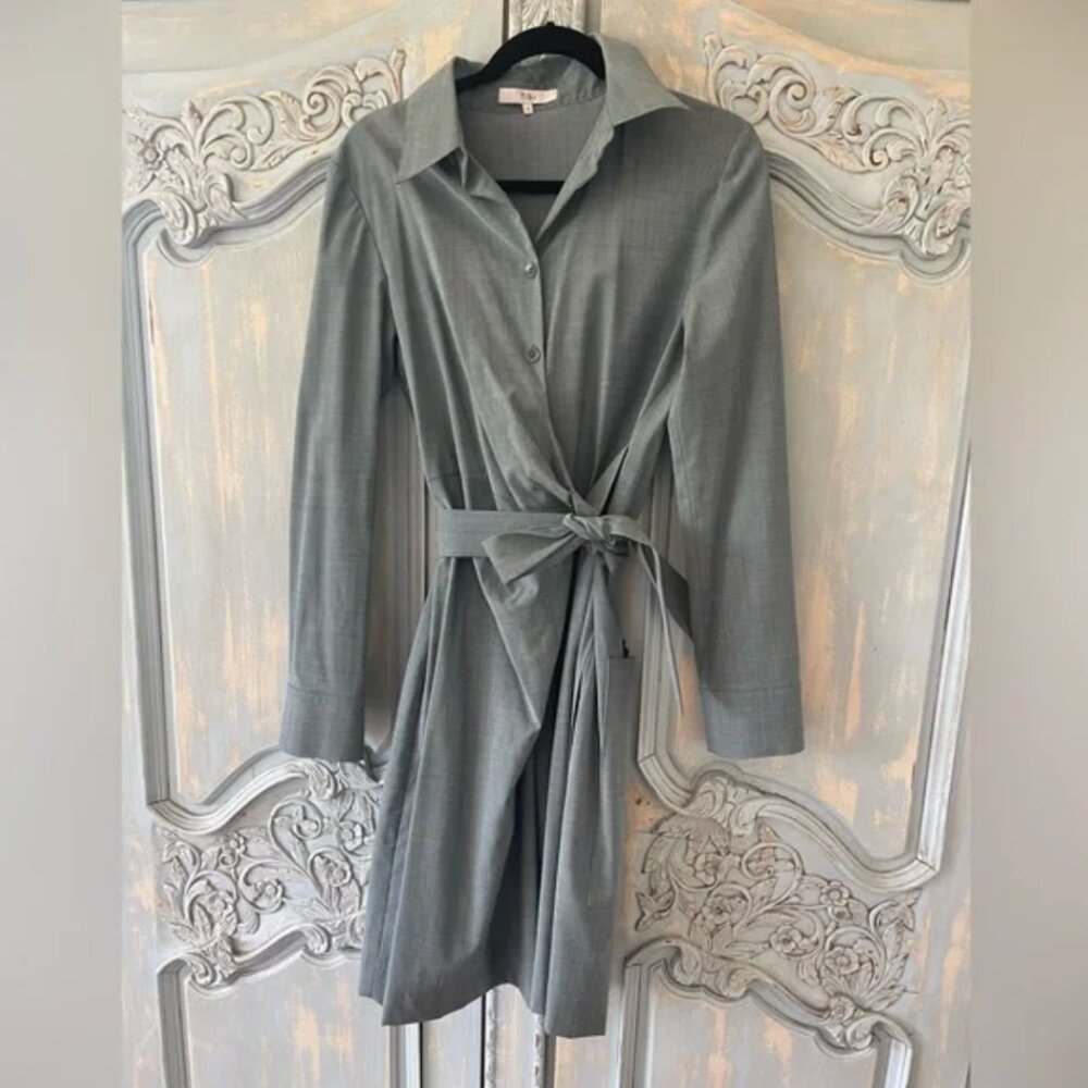 TIBI | Slouch Suiting Jumpsuit Romper with Tie & Large Pockets Gray NWOT